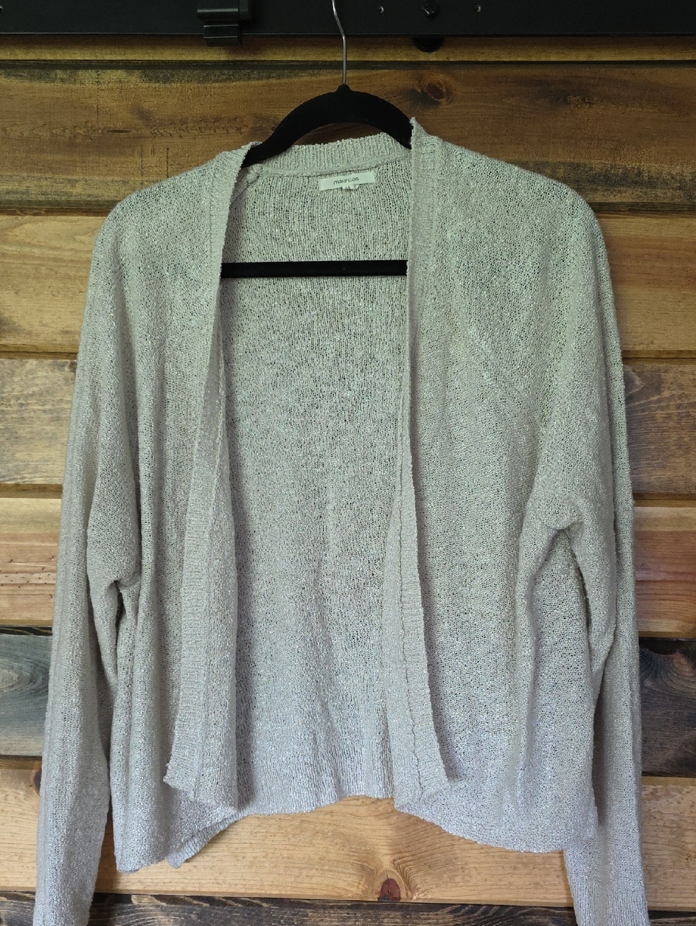Maurices Ivory Open-Front Knit Cardigan